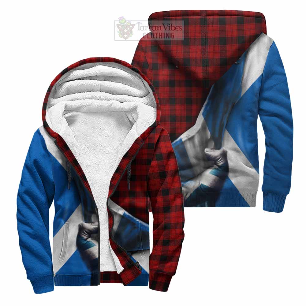 Tartan Vibes Clothing Ewing Tartan Sherpa Hoodie with Family Crest Scotland Patriotic Style