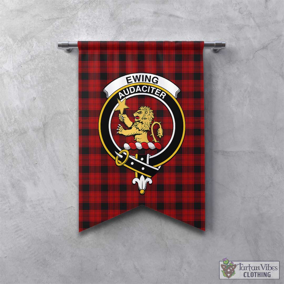 Tartan Vibes Clothing Ewing Tartan Gonfalon, Tartan Banner with Family Crest