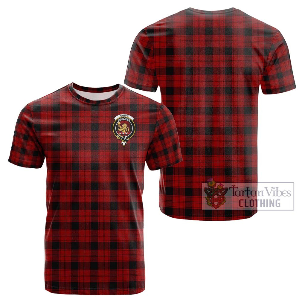 Ewing Tartan Cotton T-Shirt with Family Crest Kid's Shirt - Tartanvibesclothing Shop