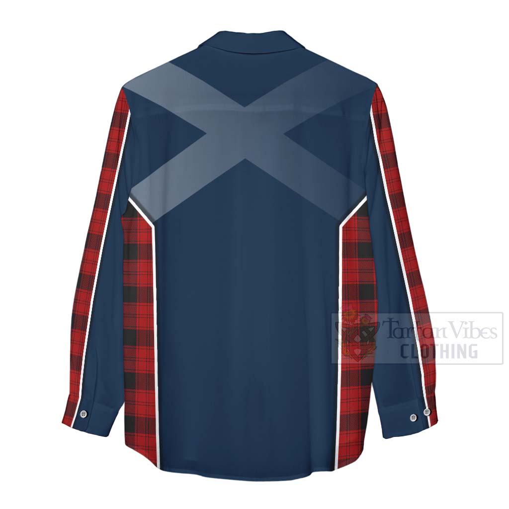 Tartan Vibes Clothing Ewing Tartan Women's Casual Shirt with Family Crest and Scottish Thistle Vibes Sport Style