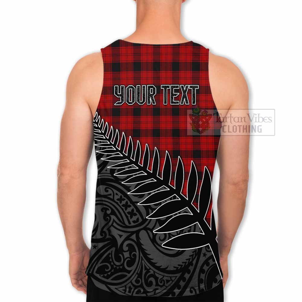 Tartan Vibes Clothing Ewing Crest Tartan Men's Tank Top with New Zealand Silver Fern Half Style