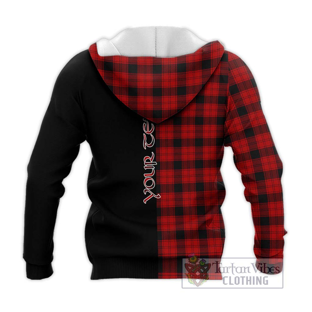 Ewing Tartan Knitted Hoodie with Family Crest and Half Of Me Style - Tartanvibesclothing Shop