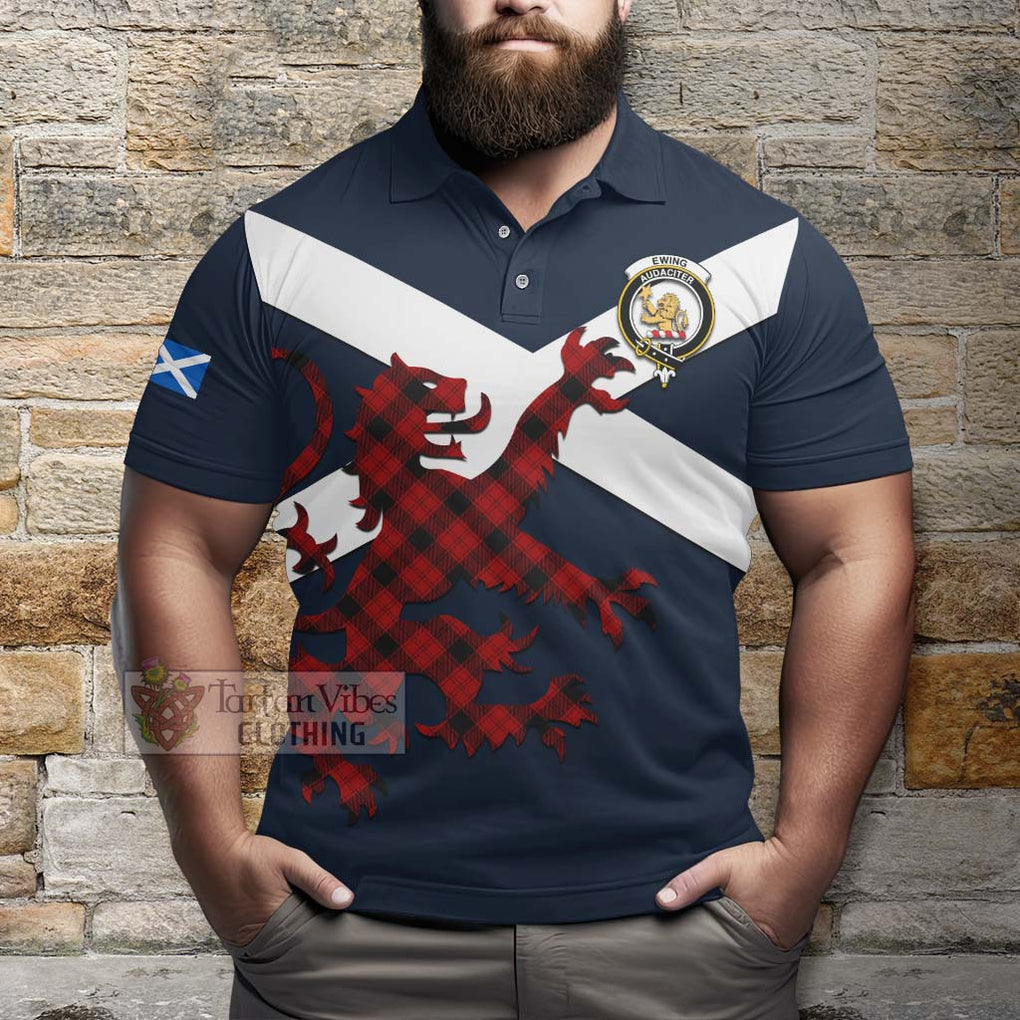 Tartan Vibes Clothing Ewing Tartan Lion Rampant Polo Shirt – Proudly Display Your Heritage with Alba Gu Brath and Clan Name