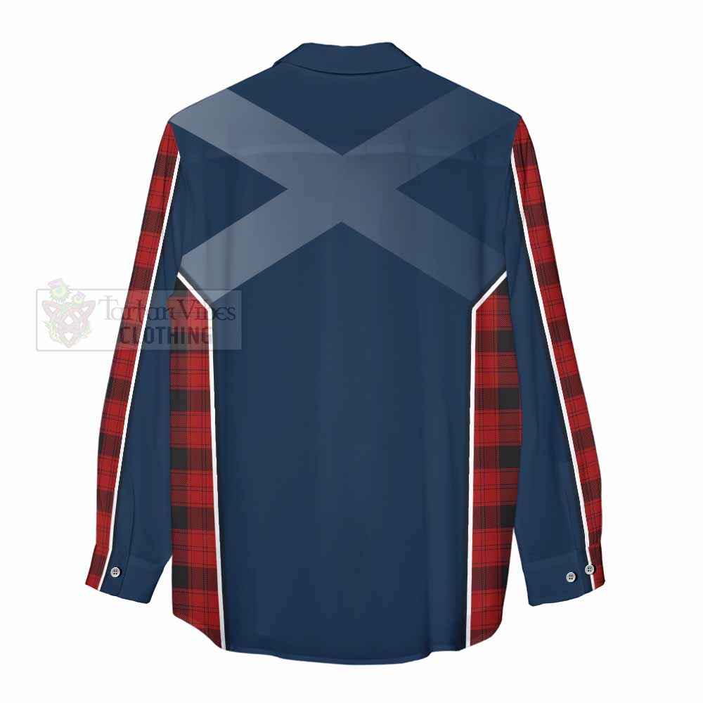 Tartan Vibes Clothing Ewing Tartan Women's Casual Shirt with Family Crest and Lion Rampant Vibes Sport Style