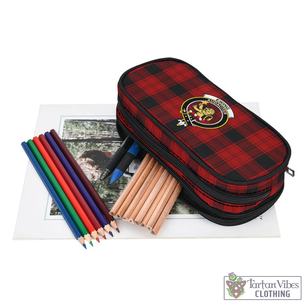 Tartan Vibes Clothing Ewing Tartan Pen and Pencil Case with Family Crest