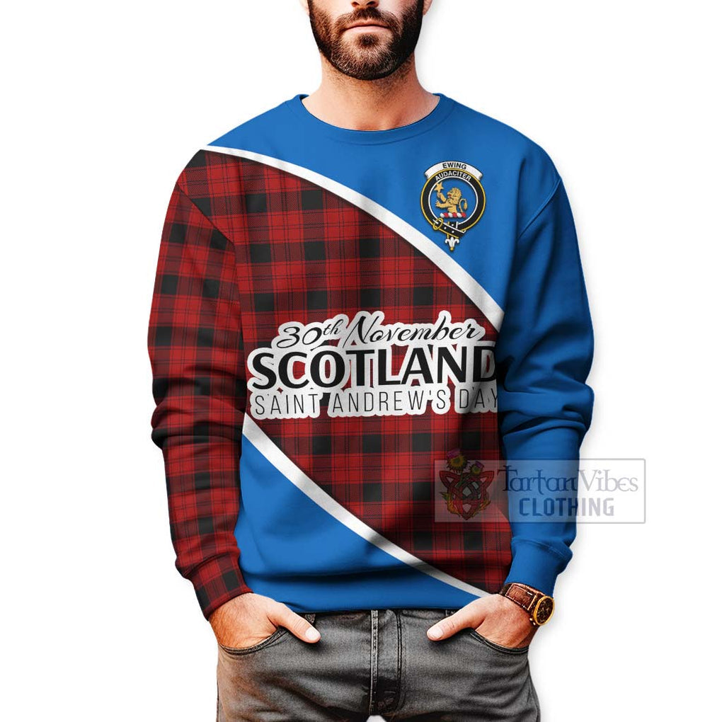 Tartan Vibes Clothing Ewing Family Crest Tartan Sweatshirt Celebrate Saint Andrew's Day in Style