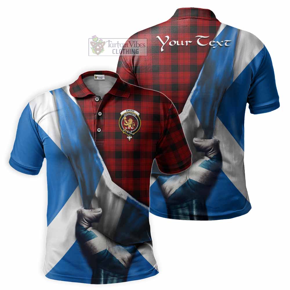 Tartan Vibes Clothing Ewing Tartan Polo Shirt with Family Crest Scotland Patriotic Style