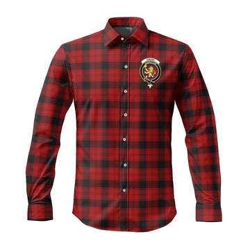 Ewing Tartan Long Sleeve Button Up Shirt with Family Crest