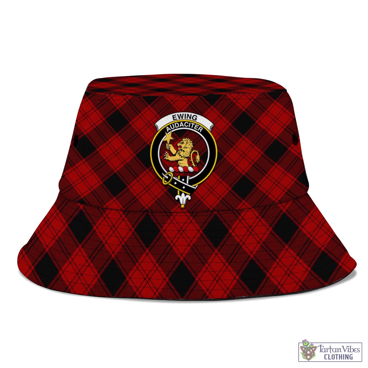 Tartan Vibes Clothing Ewing Tartan Bucket Hat with Family Crest