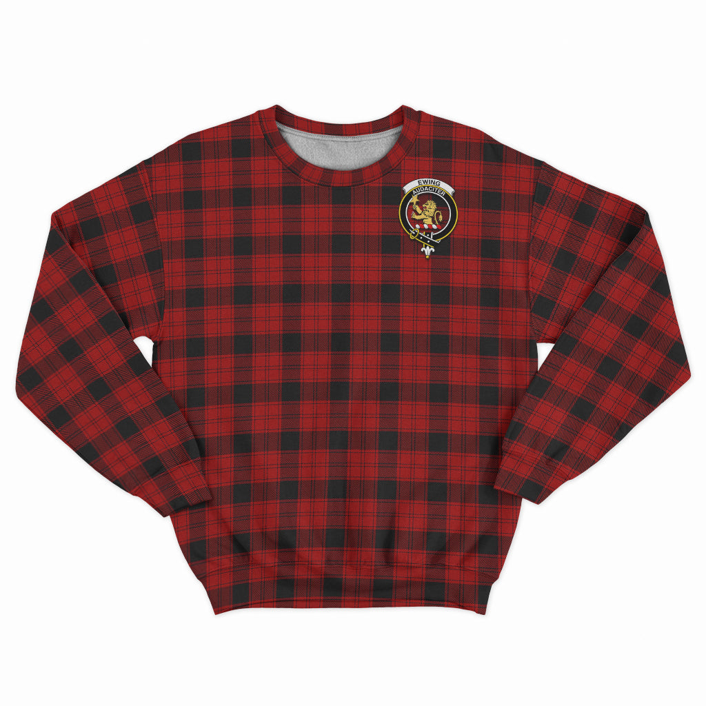 Ewing Tartan Sweatshirt with Family Crest - Tartan Vibes Clothing