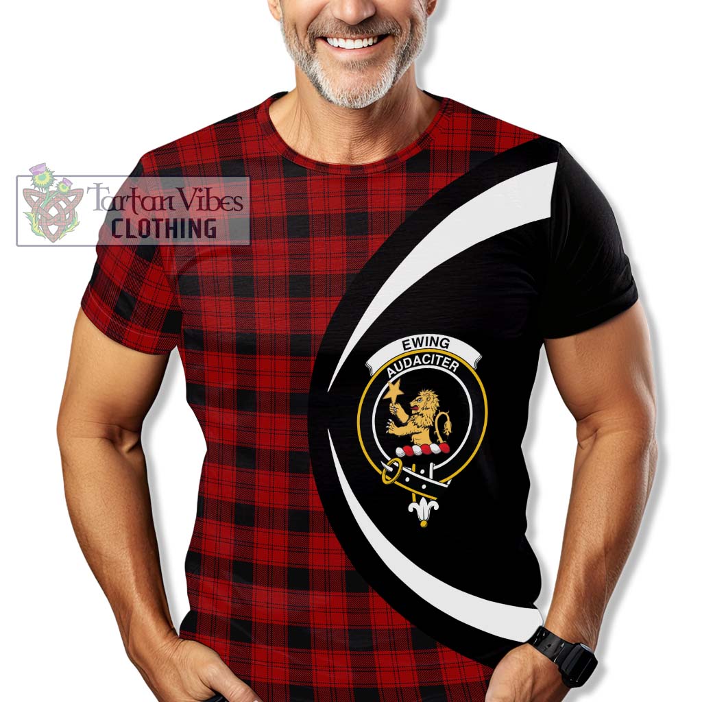 Tartan Vibes Clothing Ewing Tartan T-Shirt with Family Crest Circle Style