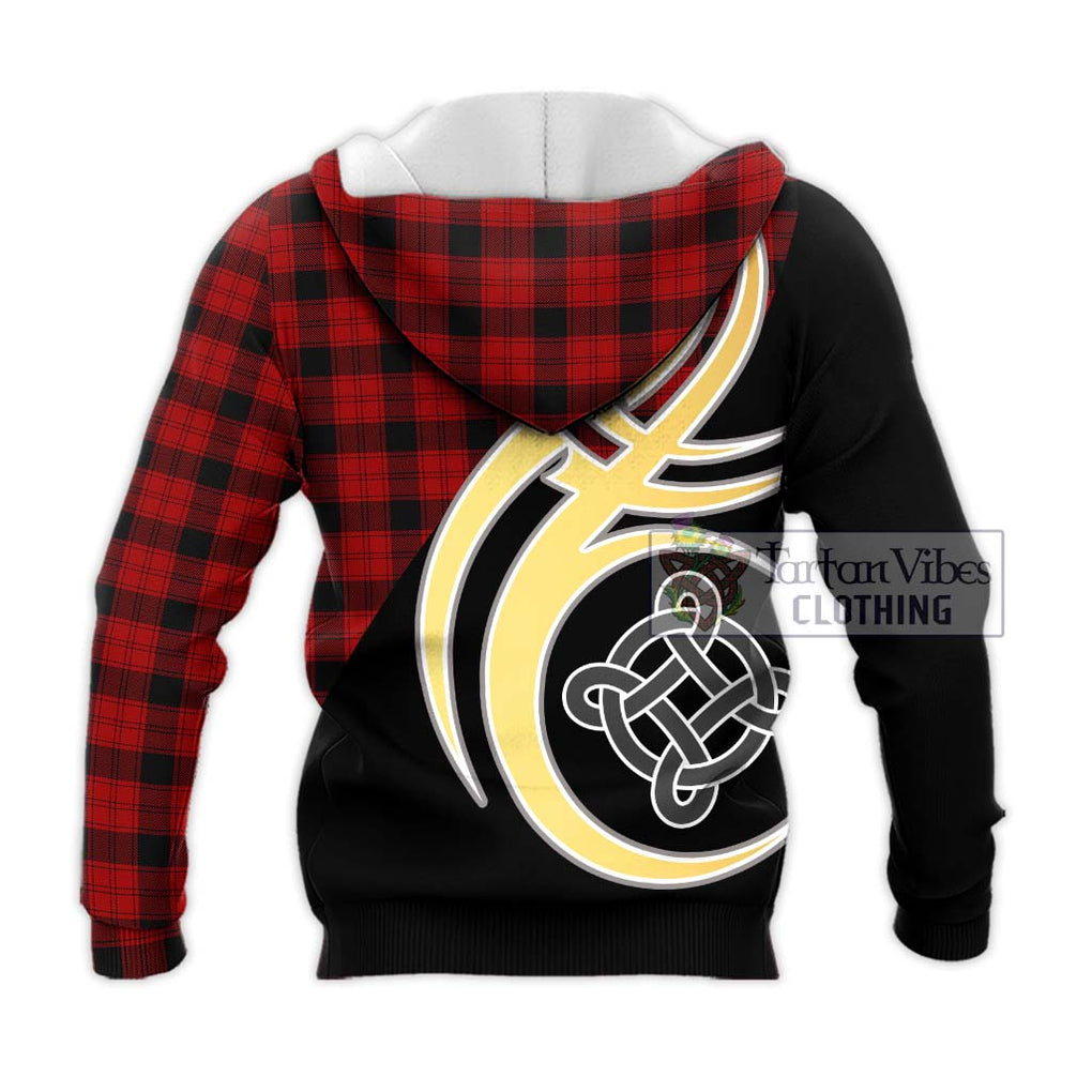 Ewing Tartan Knitted Hoodie with Family Crest and Celtic Symbol Style - Tartan Vibes Clothing