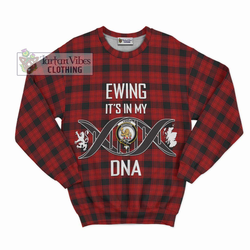 Ewing Tartan Sweatshirt with Family Crest DNA In Me Style - Tartanvibesclothing Shop