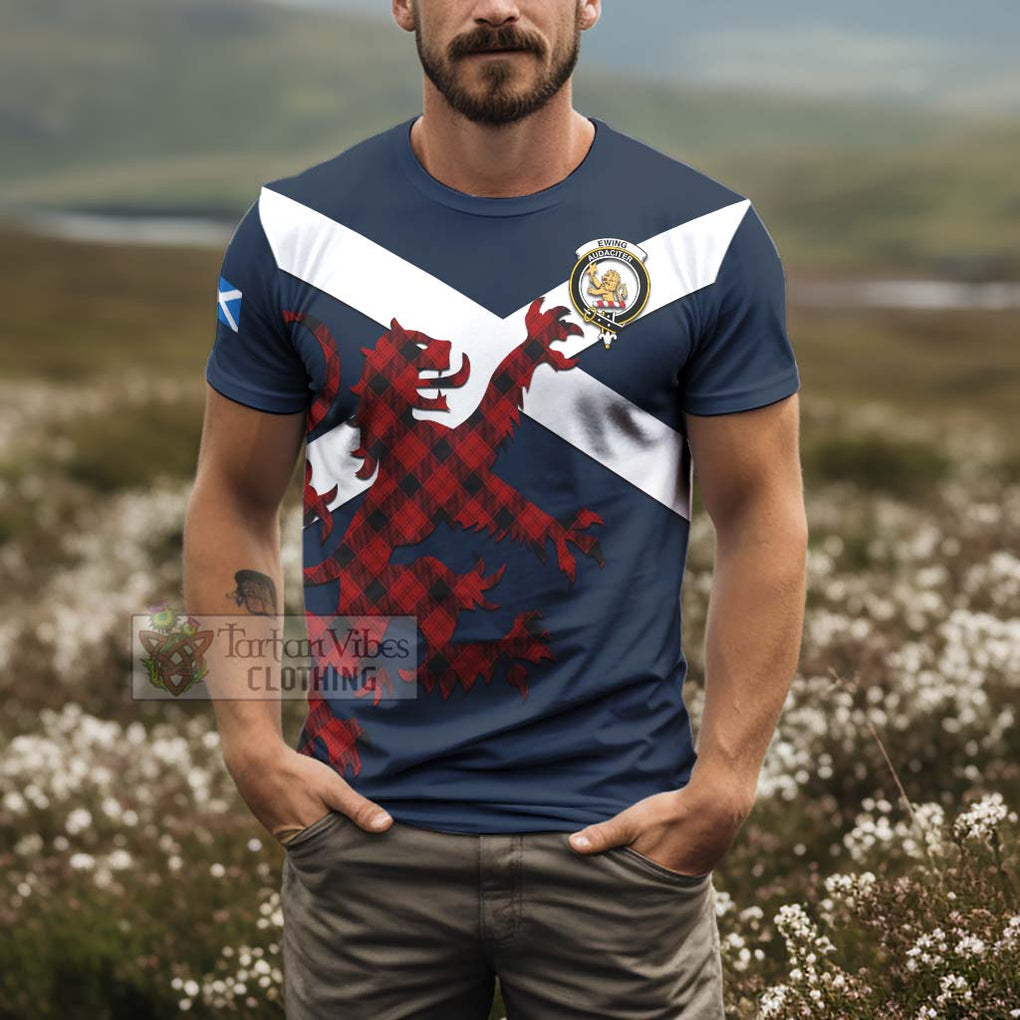 Tartan Vibes Clothing Ewing Tartan Lion Rampant T-Shirt – Proudly Display Your Heritage with Alba Gu Brath and Clan Name