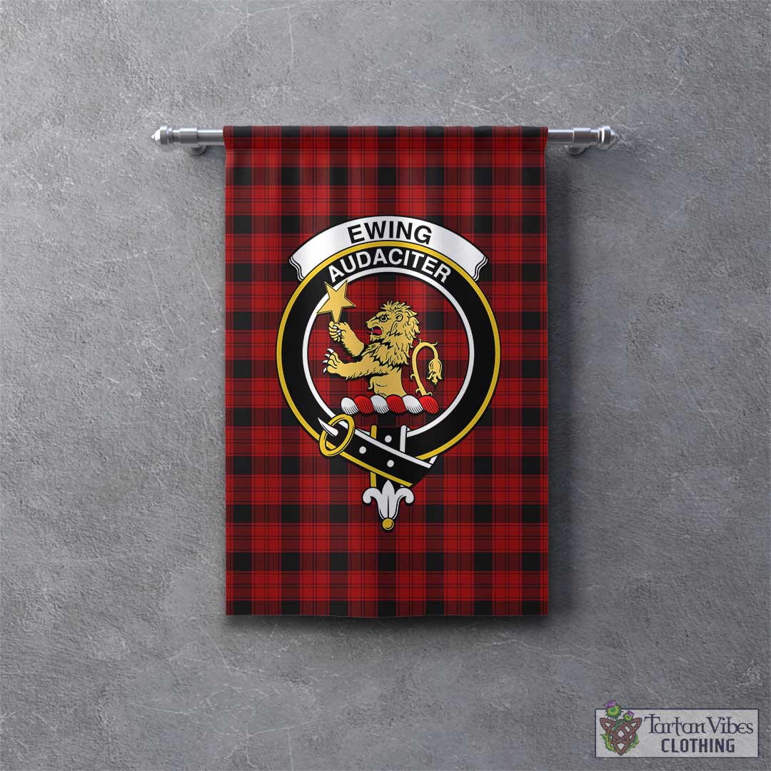 Tartan Vibes Clothing Ewing Tartan Gonfalon, Tartan Banner with Family Crest