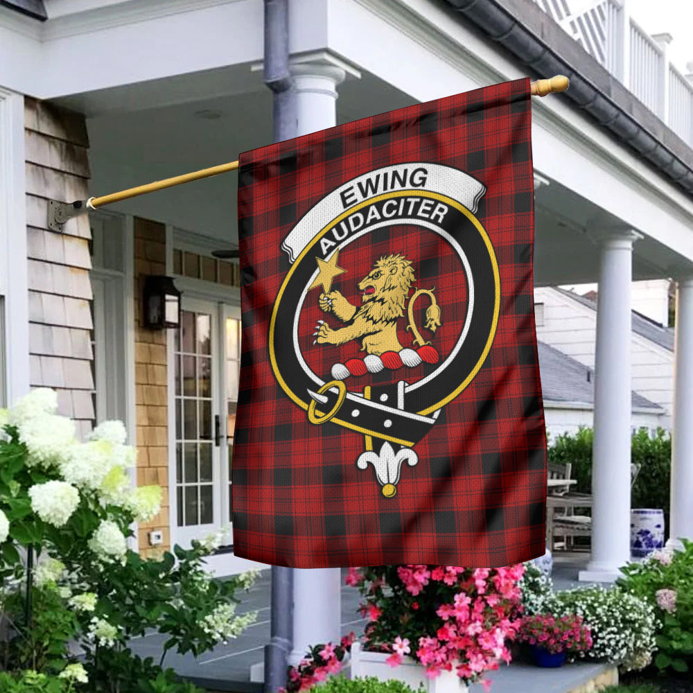 Ewing Tartan Flag with Family Crest - Tartan Vibes Clothing