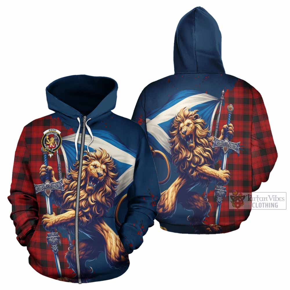 Ewing Tartan Family Crest Hoodie with Scottish Majestic Lion