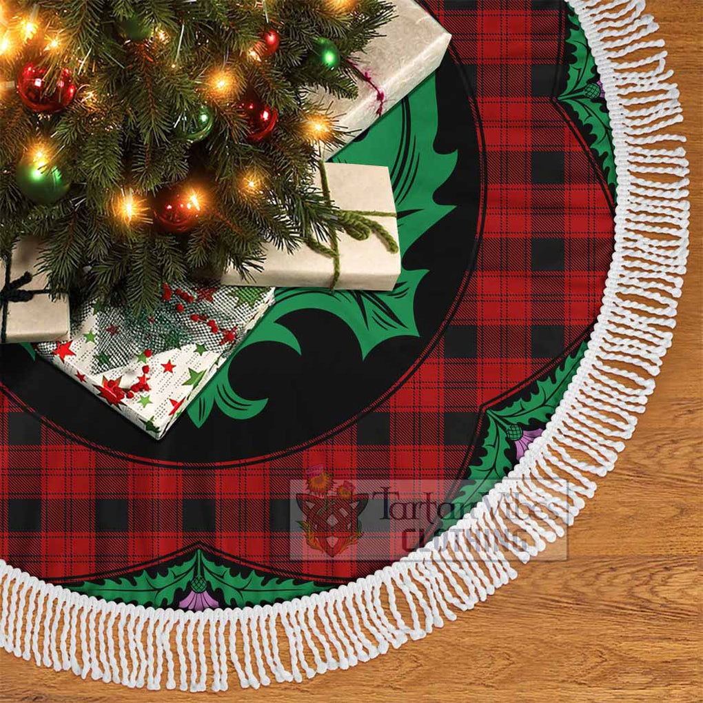 Tartan Vibes Clothing Ewing Tartan Christmas Tree Skirt Scottish Thistle Style