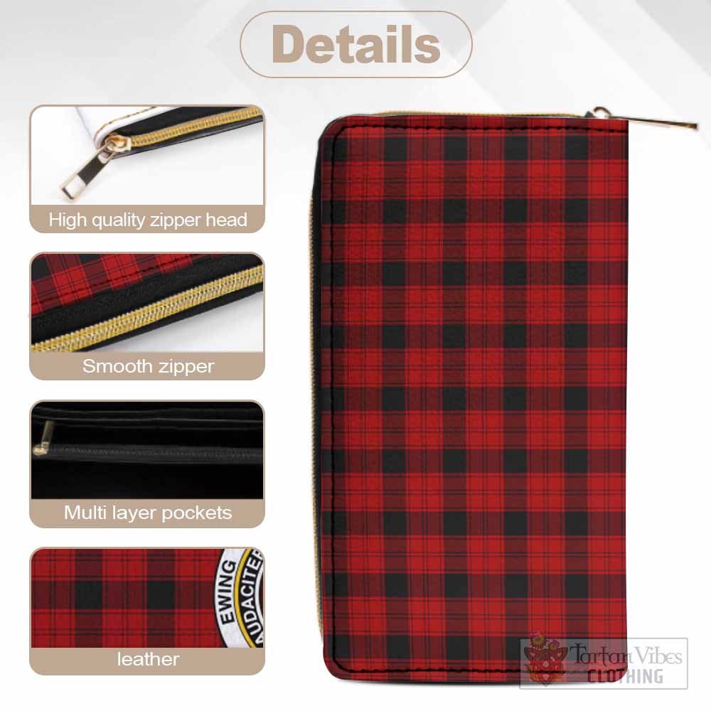 Ewing Tartan Women's Leather Wallet with Family Crest - Tartan Vibes Clothing
