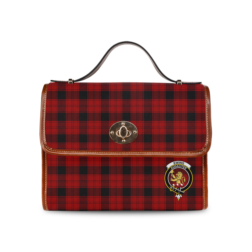 ewing-tartan-leather-strap-waterproof-canvas-bag-with-family-crest