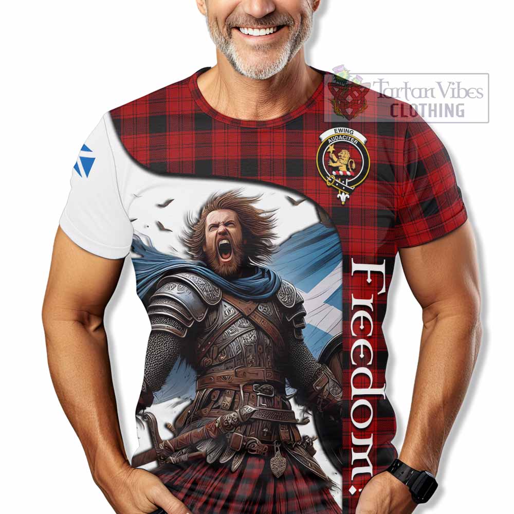 Ewing Crest Tartan T-Shirt Inspired by the Freedom of Scottish Warrior