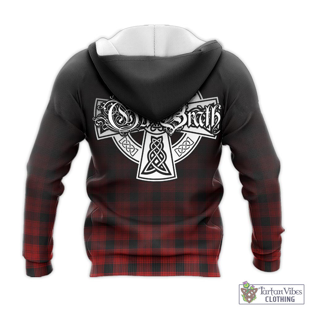 Tartan Vibes Clothing Ewing Tartan Knitted Hoodie Featuring Alba Gu Brath Family Crest Celtic Inspired