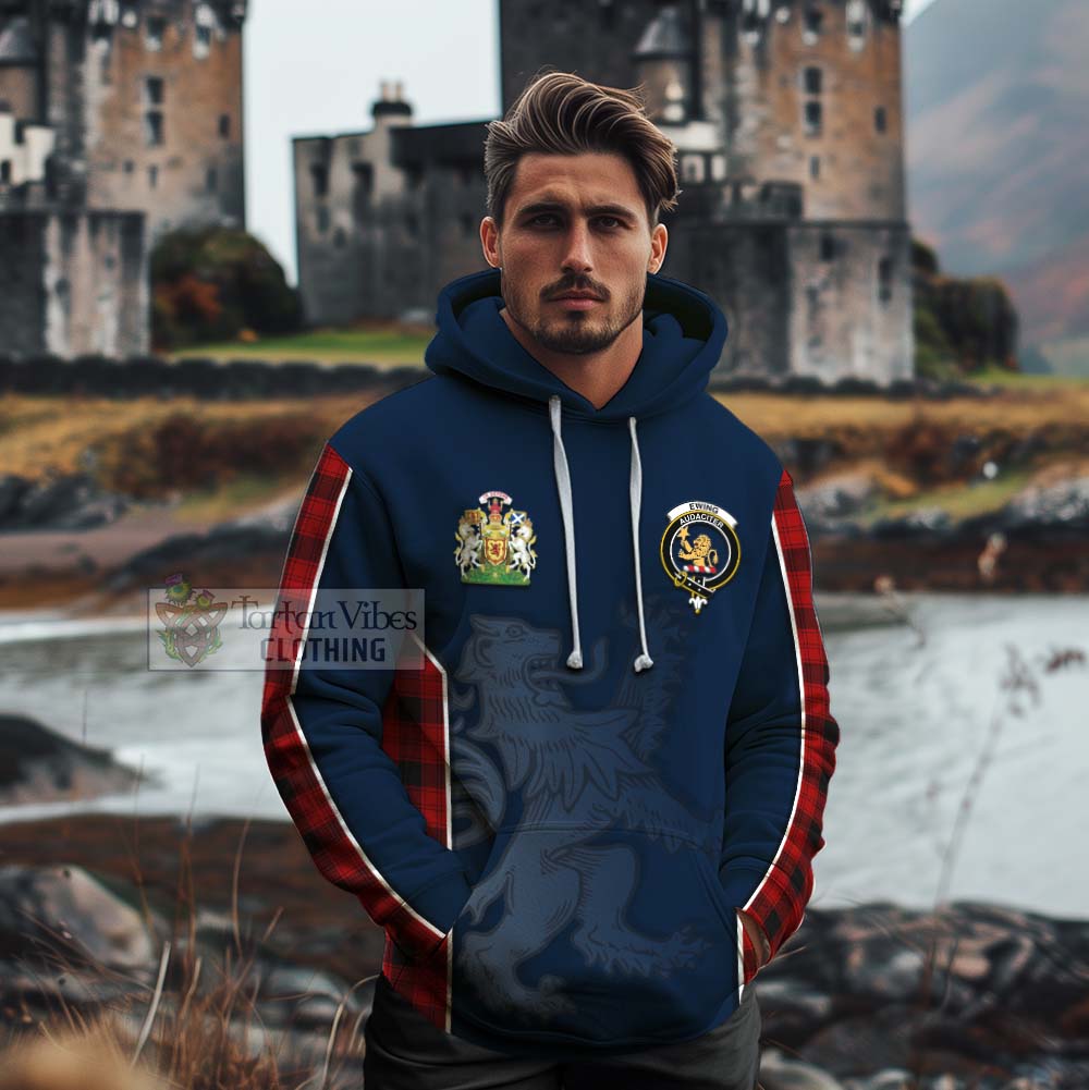 Tartan Vibes Clothing Ewing Tartan Cotton Hoodie with Family Crest and Lion Rampant Vibes Sport Style