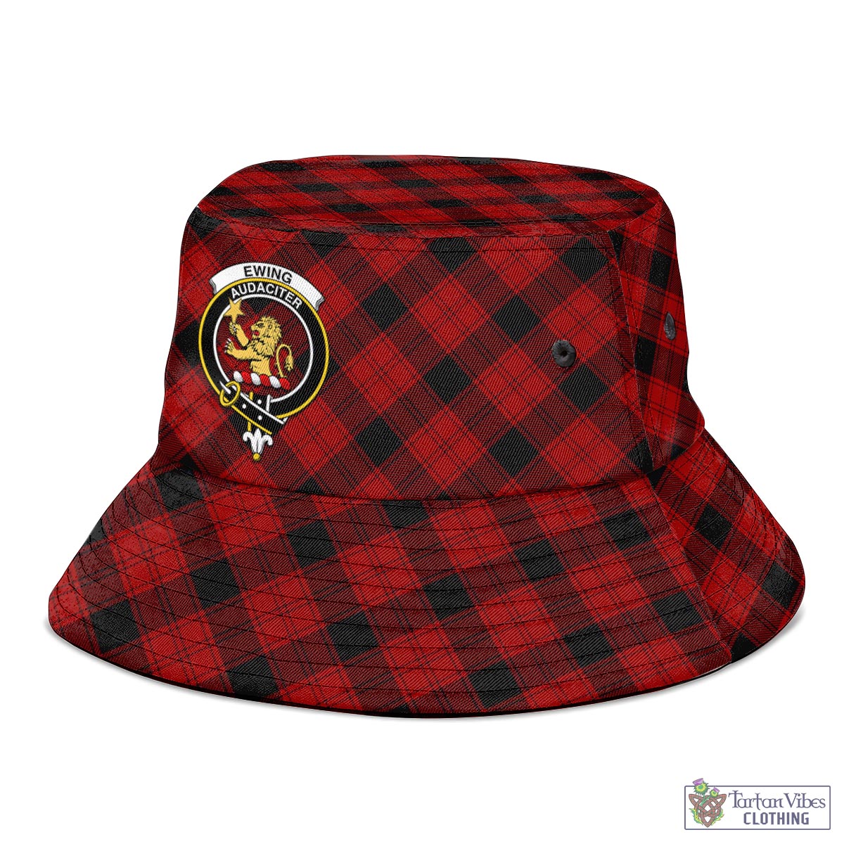 Tartan Vibes Clothing Ewing Tartan Bucket Hat with Family Crest