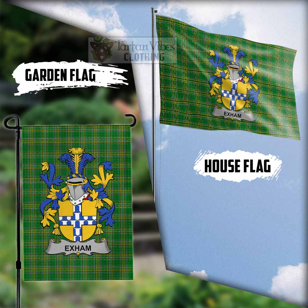 Tartan Vibes Clothing Exham Irish Clan Flag with Coat of Arms