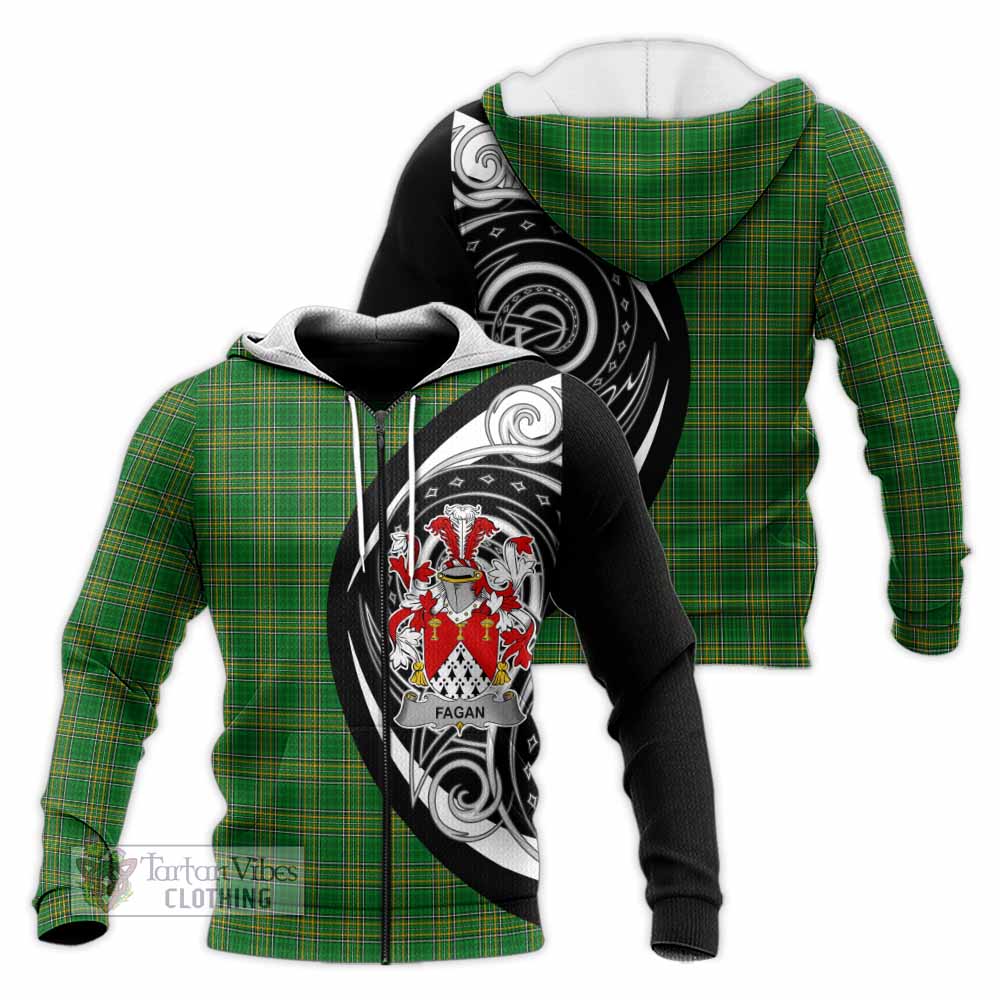 Fagan Irish Clan Knitted Hoodie Celtic Circle Style Unisex Knitted Zip Hoodie - Tartan Vibes Clothing