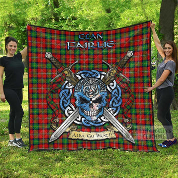 Fairlie Tartan Quilt with Celtic Skull Alba Gu Brath Style