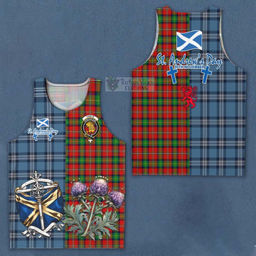 Fairlie Tartan Men's Tank Top Happy St. Andrew's Day Half Tartan Style