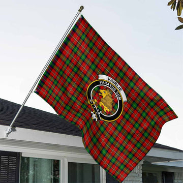 Fairlie Tartan House Flag with Family Crest