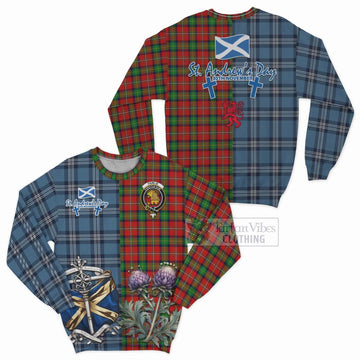 Fairlie Tartan Sweatshirt Happy St. Andrew's Day Half Tartan Style