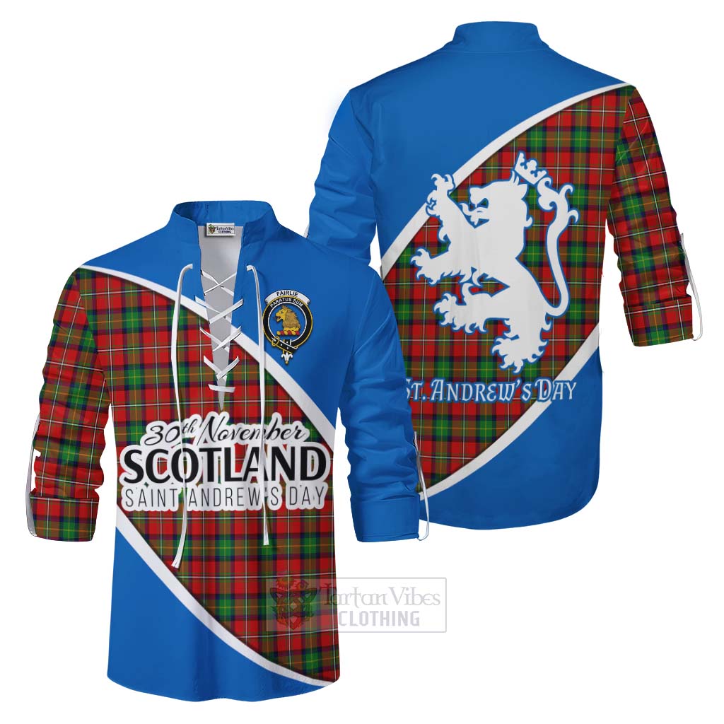 Tartan Vibes Clothing Fairlie Family Crest Tartan Ghillie Kilt Shirt Celebrate Saint Andrew's Day in Style