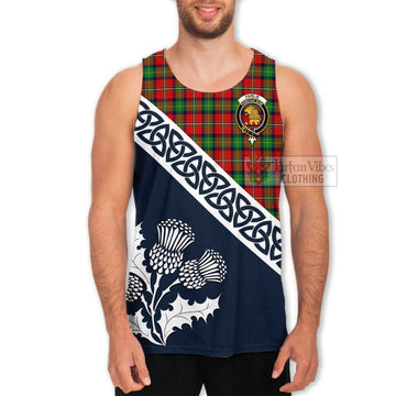 Fairlie Tartan Men's Tank Top Featuring Thistle and Scotland Map