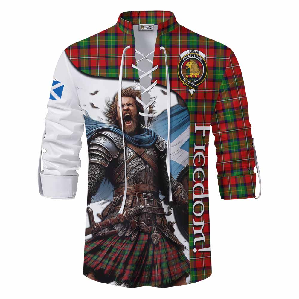 Tartan Vibes Clothing Fairlie Crest Tartan Ghillie Kilt Shirt Inspired by the Freedom of Scottish Warrior