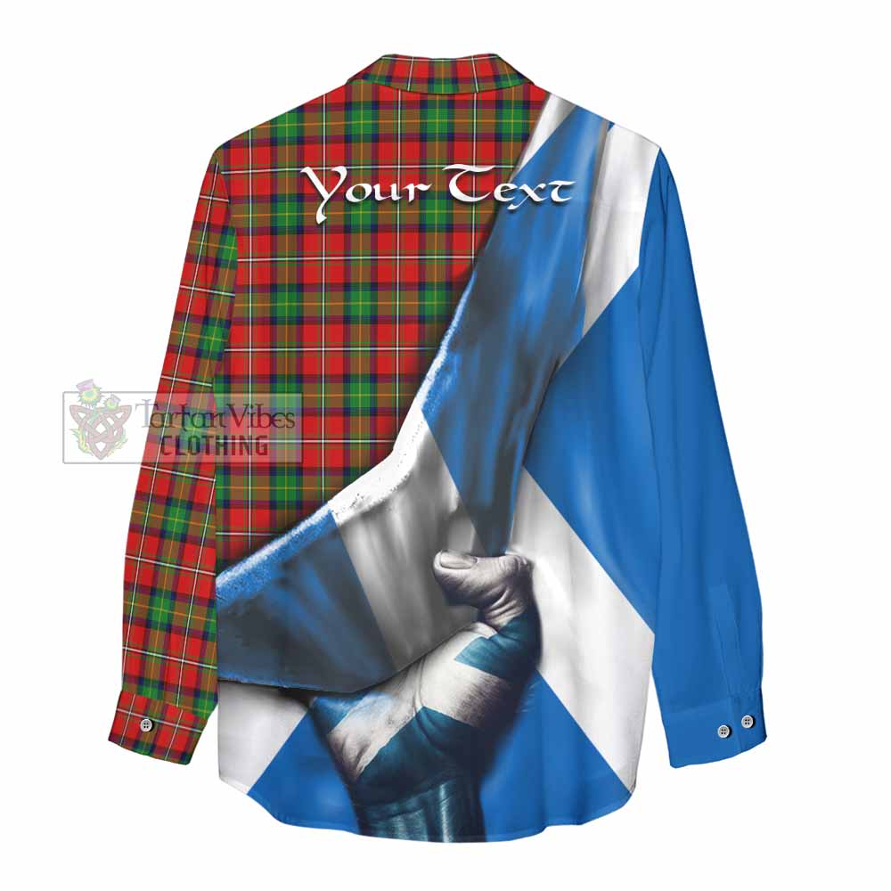 Tartan Vibes Clothing Fairlie Tartan Women's Casual Shirt with Family Crest Scotland Patriotic Style