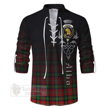 Fairlie Tartan Ghillie Kilt Shirt Featuring Alba Gu Brath Family Crest Celtic Inspired