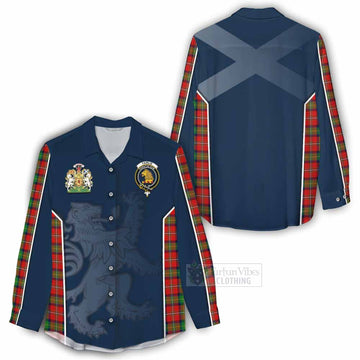 Fairlie Tartan Women's Casual Shirt with Family Crest and Lion Rampant Vibes Sport Style