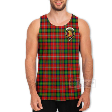 Fairlie Tartan Men's Tank Top with Family Crest and Bearded Skull Holding Bottles of Whiskey - Tartan Vibes Clothing