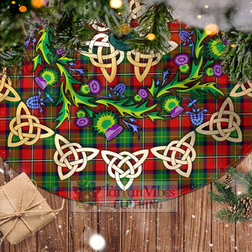 Fairlie Tartan Christmas Tree Skirt with Thistle Celtic Knot Style