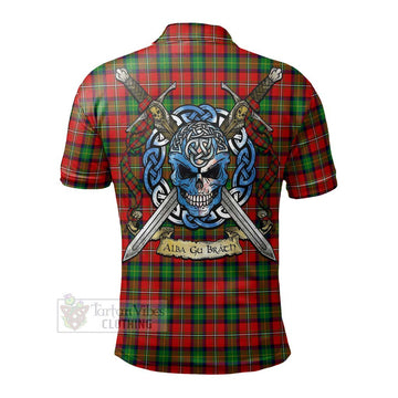 Fairlie Tartan Polo Shirt with Family Crest Celtic Skull Style