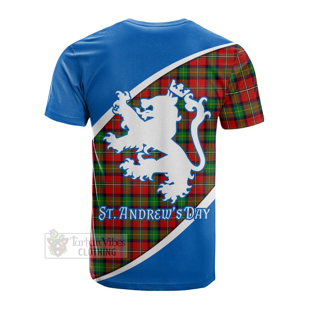 Tartan Vibes Clothing Fairlie Family Crest Tartan Cotton T-shirt Celebrate Saint Andrew's Day in Style