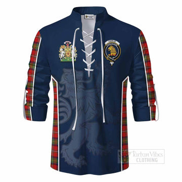 Fairlie Tartan Ghillie Kilt Shirt with Family Crest and Lion Rampant Vibes Sport Style