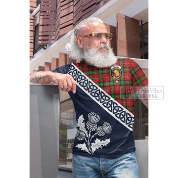 Fairlie Tartan Cotton T-shirt Featuring Thistle and Scotland Map