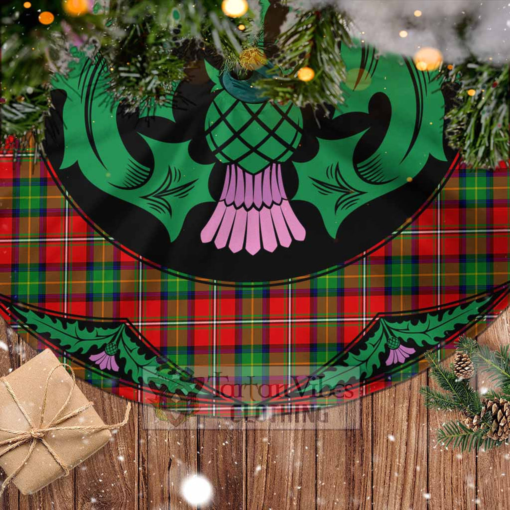 Tartan Vibes Clothing Fairlie Tartan Christmas Tree Skirt Scottish Thistle Style