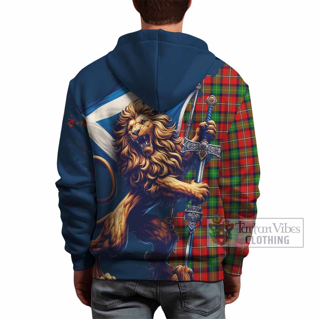 Fairlie Tartan Family Crest Hoodie with Scottish Majestic Lion