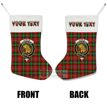 Fairlie Tartan Family Crest Christmas Stocking with Personalized Text