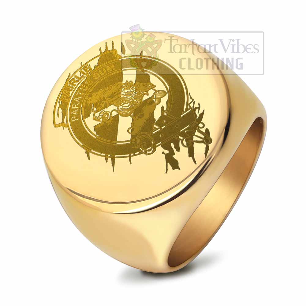 Tartan Vibes Clothing Fairlie Clan Crest Engraved Ring Scotland In Me Style